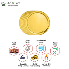 Stainless Steel 6 PCS Side Plate with Gold PVD Coating Majestic