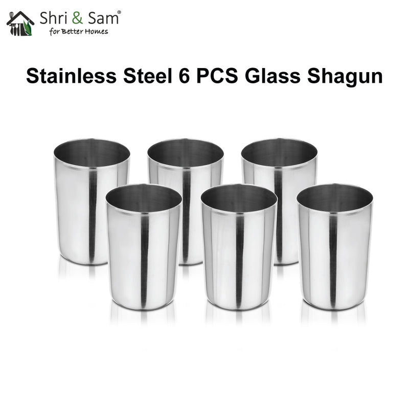 Stainless Steel 6 PCS Glass Shagun