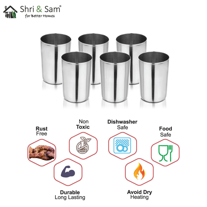 Stainless Steel 6 PCS Glass Shagun