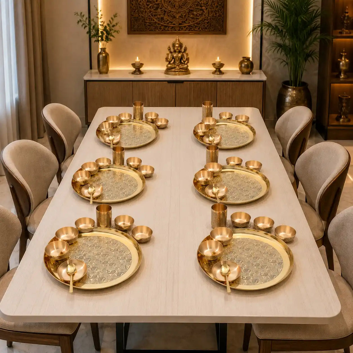 Brass Maharaja Thali/Dinner Set (1.85 Kg)