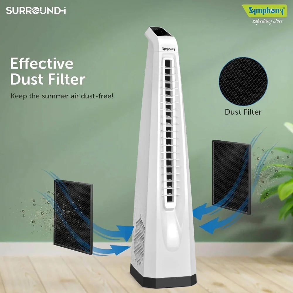Surround-i Bladeless White | Tower Fan | Remote Control | Bladeless Turbo ThrowTM (BLTT) Technology
