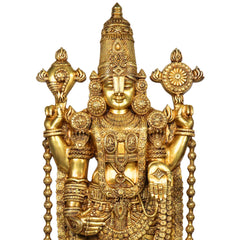 Brass Venkateswara Balaji Srinivasa Govinda Tirupati Perumal Idol Statue for Temple Home Decor Pooja 120cm, Gold, 47 Inch, 4ft,  1 Piece