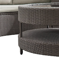 Vimi Outdoor Patio Sofa Set 6 seater and 1 Center Table (Dark brown)