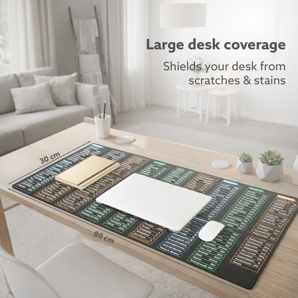 AGARO Keyboard Shortcut Deskmat, Extra Large Desk Mouse Pad with Windows & Office Shortcuts-6