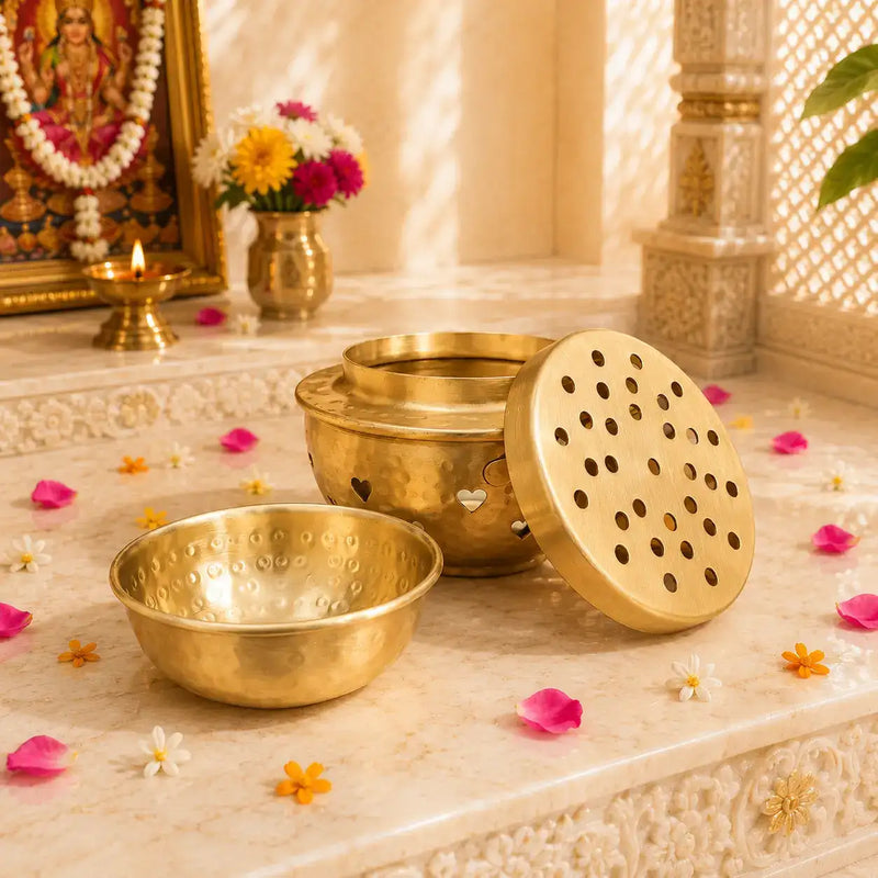 Brass Dhoop Dani & Incense Holder (5.5 Inch)