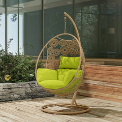 Noemi Single Seater Hanging Swing With Stand For Balcony , Garden Swing (Honey)