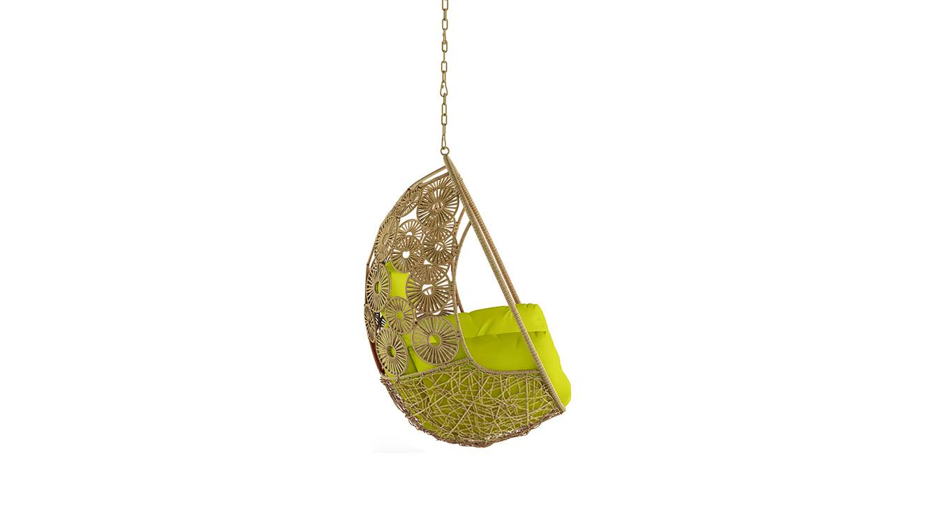 Clemente Single Seater Hanging Swing Without Stand For Balcony , Garden Swing (Honey)