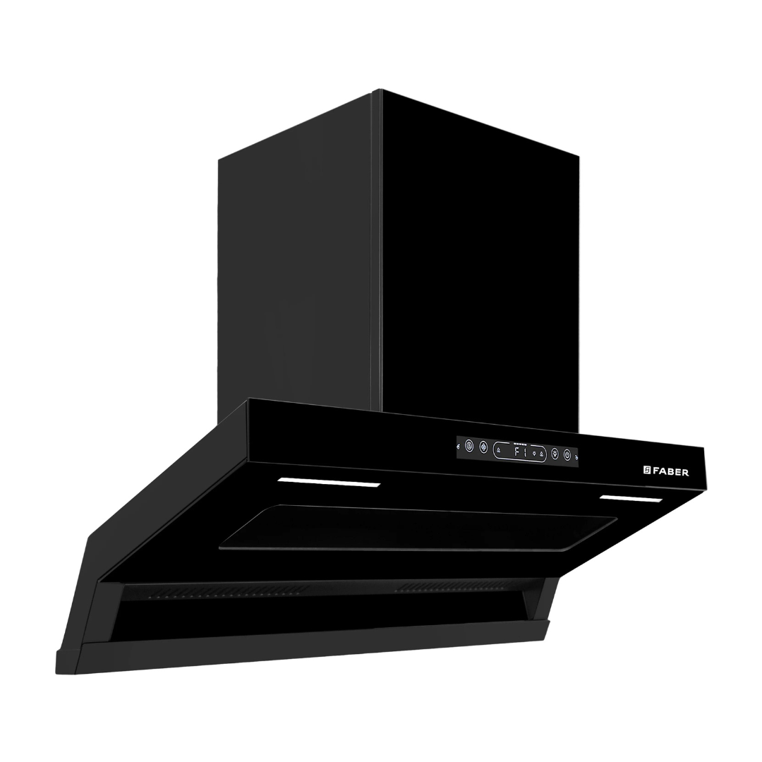 Faber HOOD VIVID FL HC BK 90 Wall Mounted Matte Black Chimney