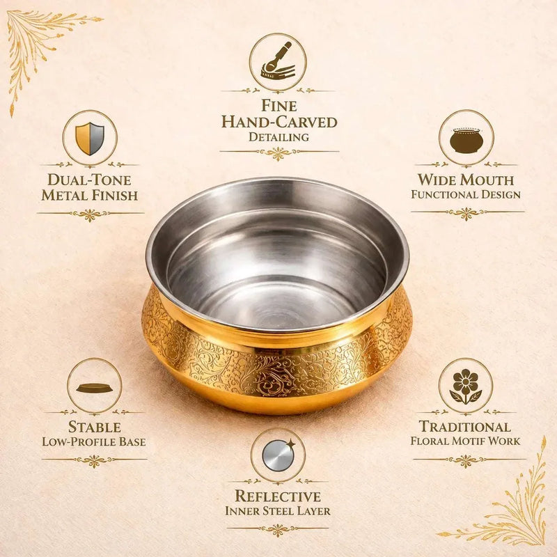 Brass Royal Handi For Serving (3 Inch)