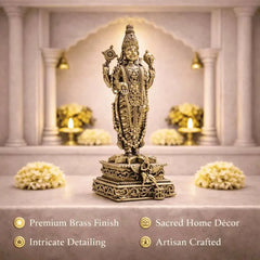 Brass Tirupati Balaji/Venkateshwar Standing Lightweight Statue (6 Inch)