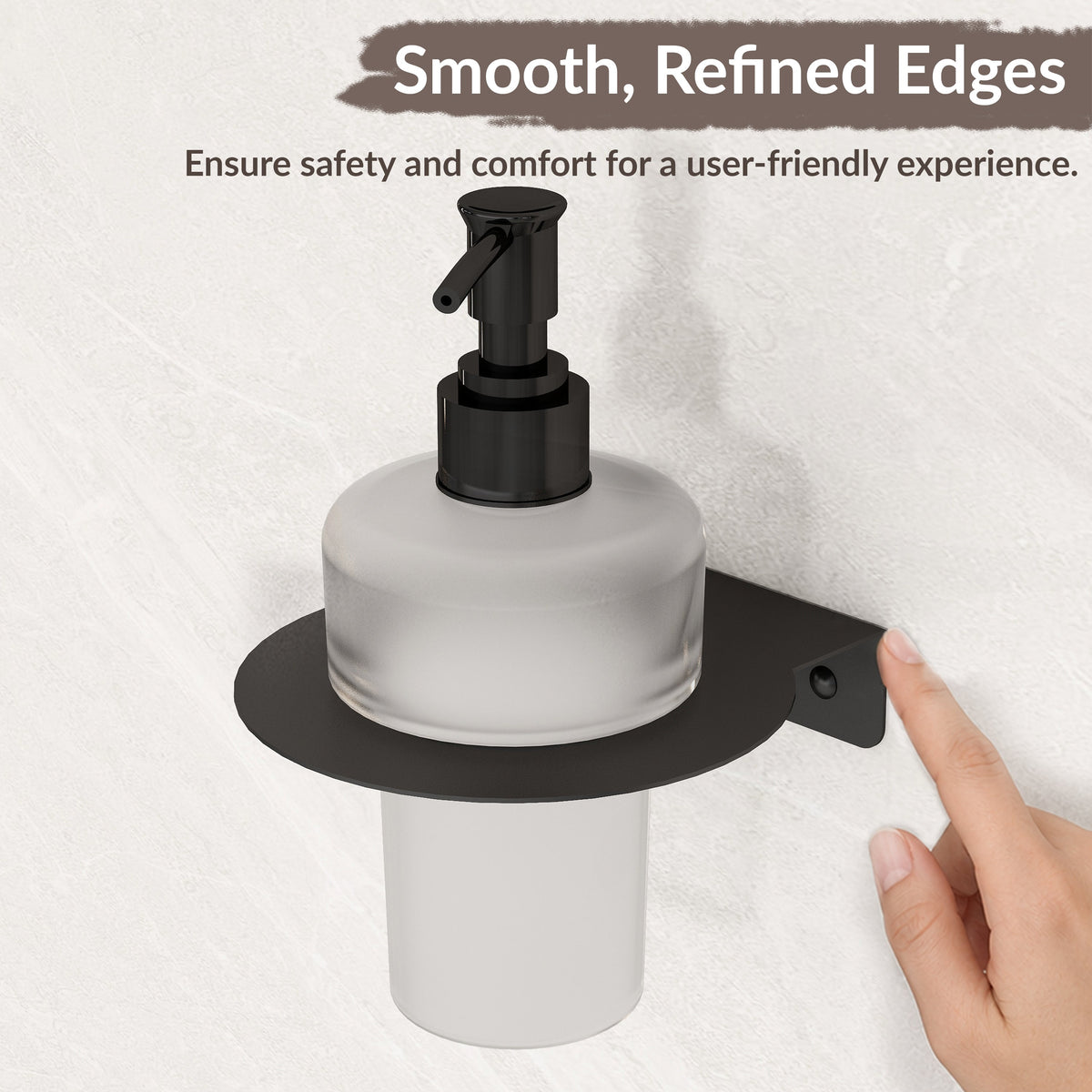 Plantex Liquid Soap Dispenser for Bathroom/Stainless Steel Glass Shampoo Dispenser/Hand wash/Bathroom Accessories - Pack of 1 (Black)-6