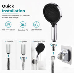 Plantex ABS Hand Shower for Bathroom/3 Mode Multifunctional Shower/Rectangle Hand Shower Without Hose Pipe for Home/Hotel - (Chrome, H-XM95)-5