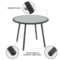 Votion Outdoor Patio Seating Set 4 Chairs and 1 Table Set (Black)