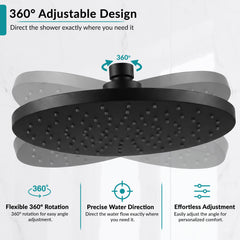 Plantex ABS Round Head Shower/10 Inch Overhead Rain Shower for Bathroom/Shower for Home/Hotel/Adjustable Shower Head for Bathroom - Pack of 1 (Black, D609)-5
