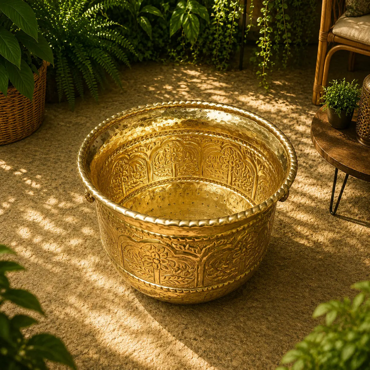 Brass Bucket Planter Pot