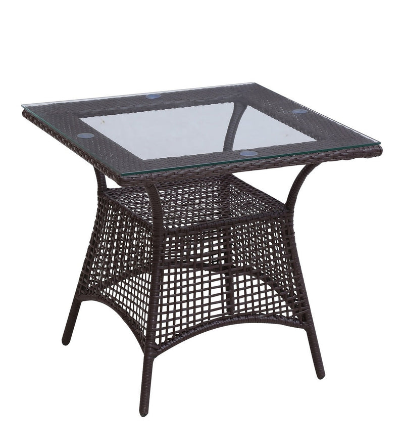 Dushtu Outdoor Patio Seating Set 4 Chairs and 1 Table Set (Dark Brown)