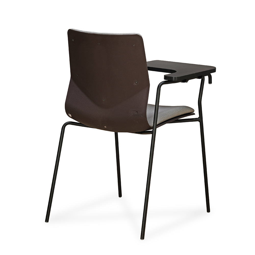 Nilkamal Zing Visitor Chair with Depth Adjustable Writing Pad (Walnut Brown & Black)