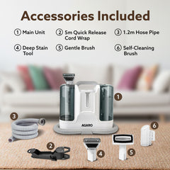 AGARO Crest Portable Spot Cleaner, Super Suction Cleaning Machine, Stain Remover, Multi-Purpose Portable Carpet and Upho