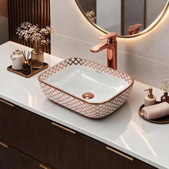 Plantex Ceramic Table Top Wash Basin/Washbasin/Countertop Wash Basin for Bathroom/Living Room(NC-482, 14 x 10 x 5 Inch)-3