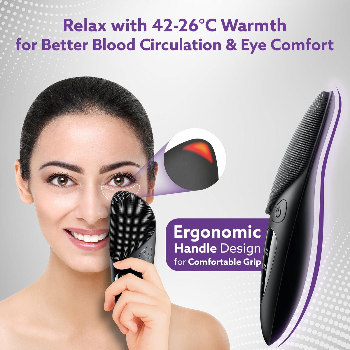 AGARO CM2407 Facial Cleansing Massager with Sonic Vibration Technique, 5 Cleaning Modes, Waterproof, Soft Silicone Brist