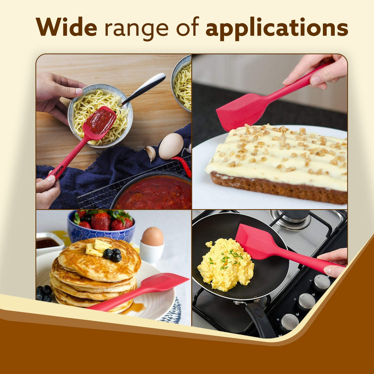 AGARO Deluxe Silicone Spatula Set of 6