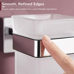 Plantex Stainless Steel Glass Tumbler Holder for Bathroom/Toothbrush Stand - Pack of 1, Aqua (Chrome)-3