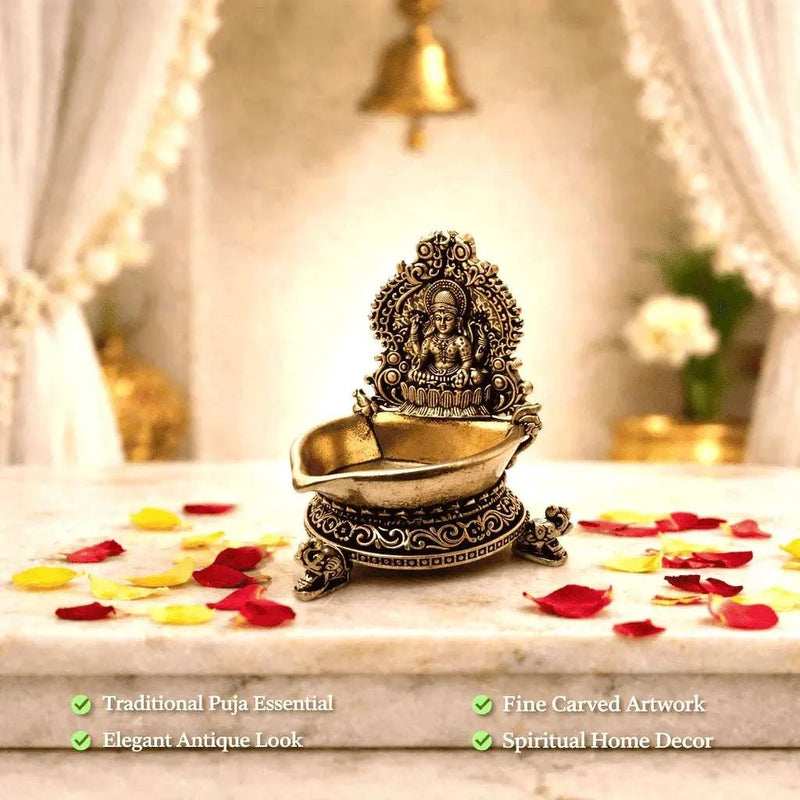 Brass Lakshmi Lightweight Diya (3 Inch)