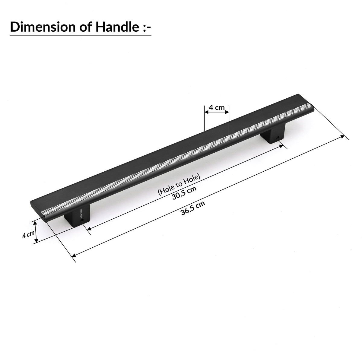 Plantex 12 Inch Main Door Handle/Aluminium Handle for Door/Black Pull-Push Handle for Home/Office/3 Years Warranty Pack of 1 (APS-612, Black)-2