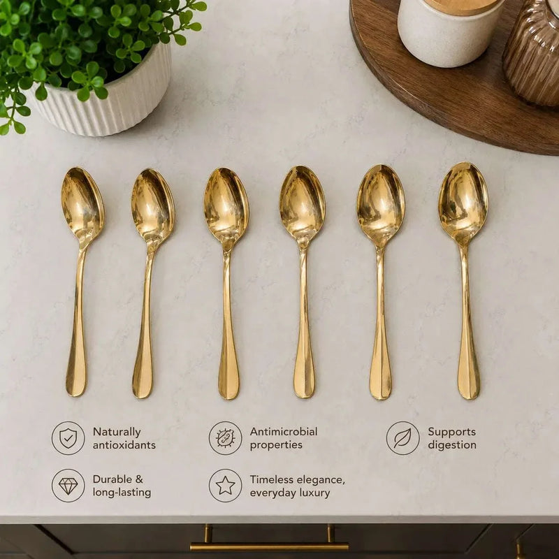 Brass Spoon Set (Pack Of 6)