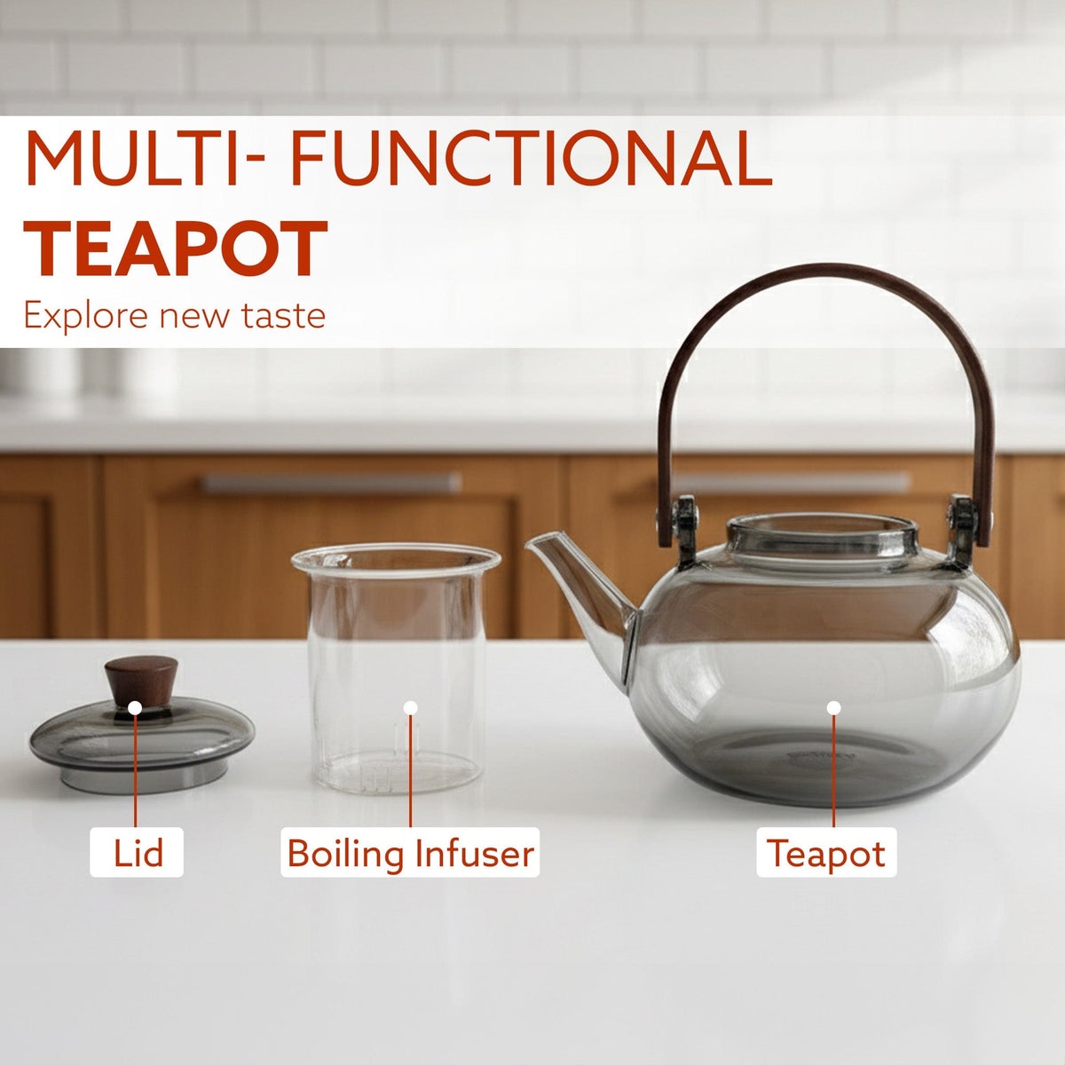 AGARO Adore Borosilicate Glass Kettle 900ml | Heat Resistant, Durable Clear Glass, Stovetop & Microwave Safe, Ideal for 