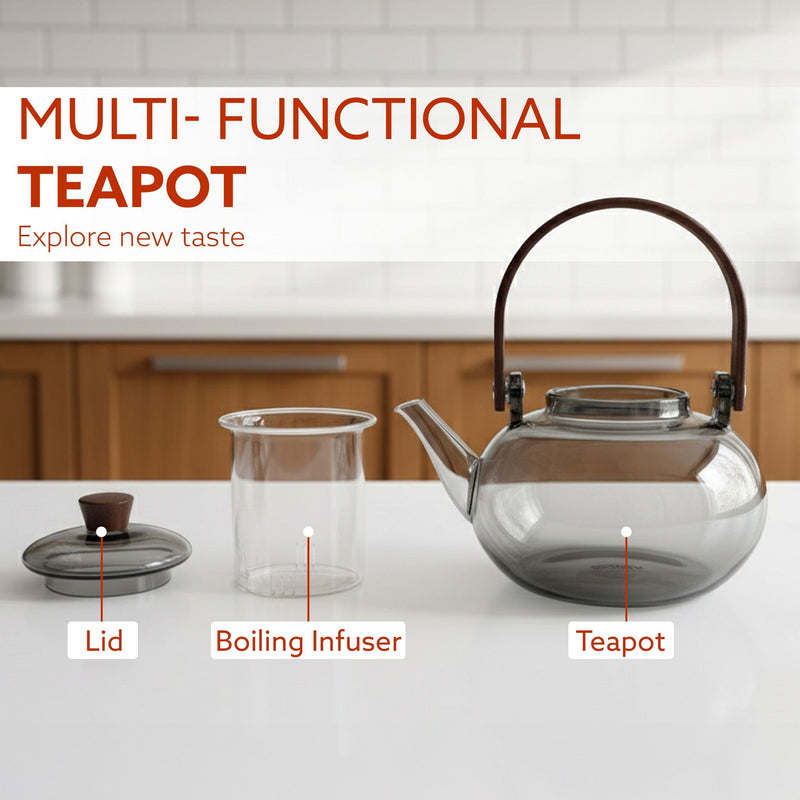 AGARO Adore Borosilicate Glass Kettle 900ml | Heat Resistant, Durable Clear Glass, Stovetop & Microwave Safe, Ideal for 