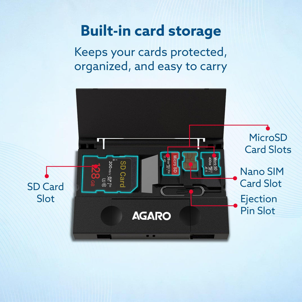 AGARO Snapcase USB 3.0 Card Reader with Storage Case-6