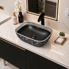 Plantex Wash Basin for Bathroom/Ceramic Table Top Washbasin/Countertop Vessel Sink Basin - Indo-European Collection (EQTT-521,18 x13x 5 Inch)-3