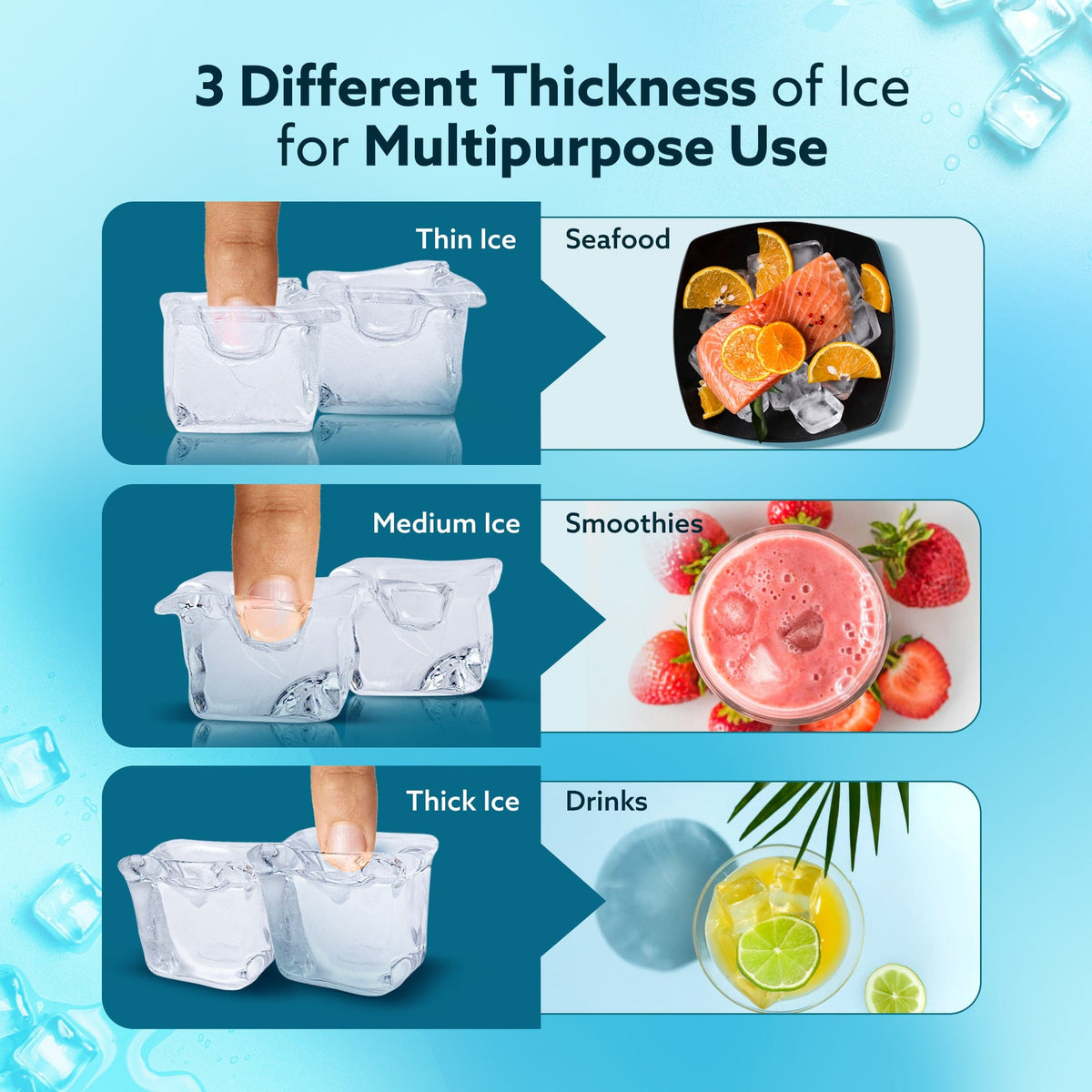 AGARO Galaxy Ice Maker, Compact Ice Maker, 3.2L water Tank, Cube ice, Stainless Steel Body