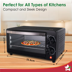 Oven Toaster Griller (OTG) for Kitchen, 10 L, Multi-function, For Baking, Grilling, Roasting, Heat-Resistant Glass, Customised Time & Temperature Control, Easy to Clean, 2-Yr Warranty