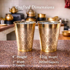 Brass Handcrafted Glass Pair