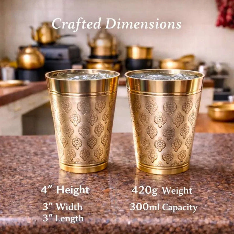 Brass Handcrafted Glass Pair
