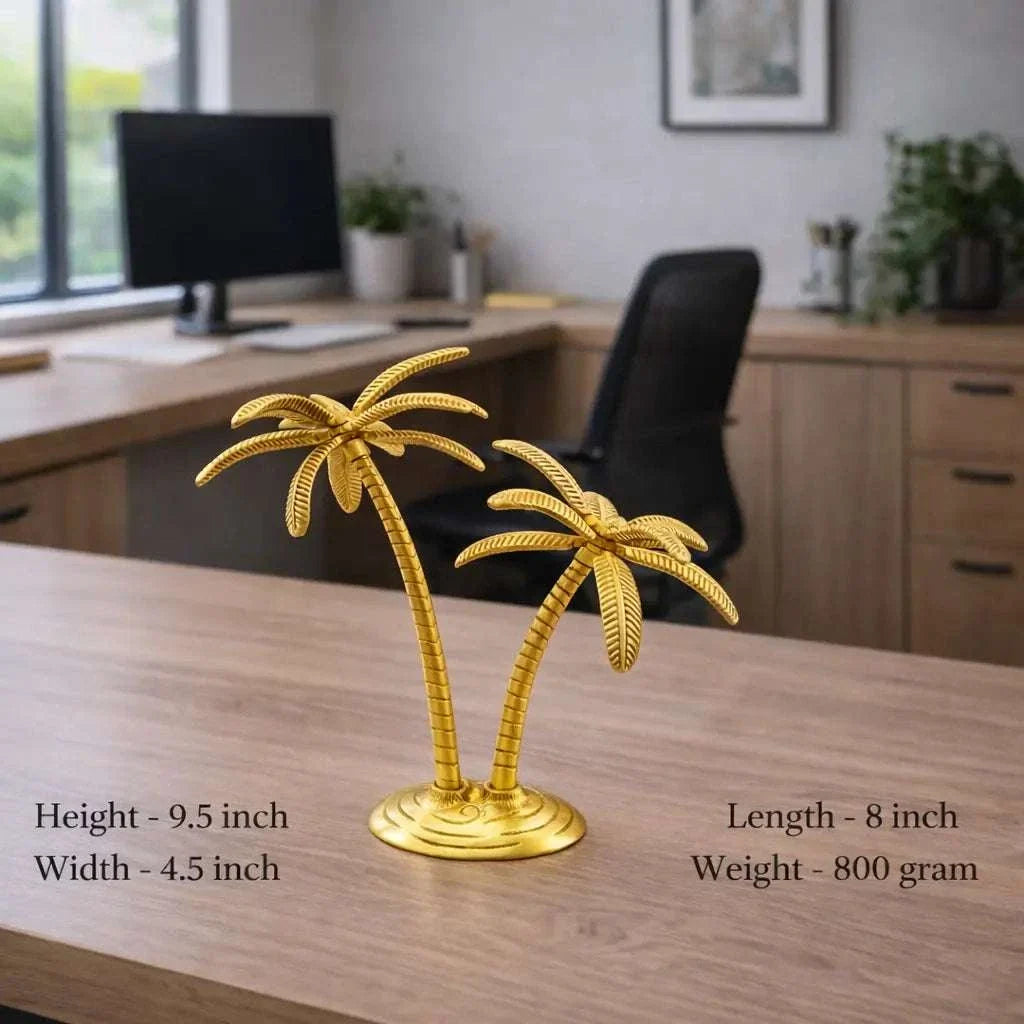Brass Coconut Tree Decorative Showpiece