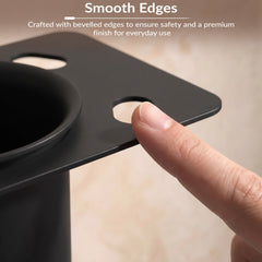 Plantex Tumbler Holder for Bathroom/Stainless Steel Toothpaste Holder/Toothbrush Holder/Bathroom Accessories - Pack of 1 (Black)-3