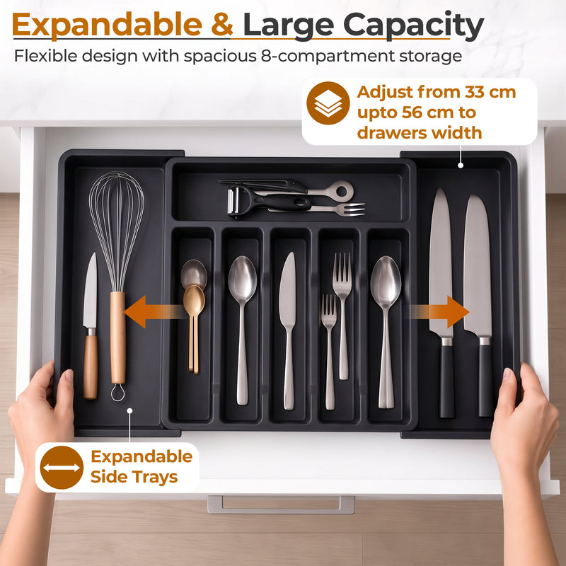 Plantex Expendable Cutlery Tray/Spoon Organiser for Kitchen Drawer-3