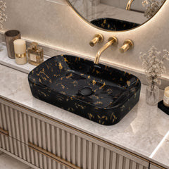 Plantex Tabletop Wash Basin for Bathroom/Designer Ceramic Basin/Rectangle Countertop Wash Basin/Home/Office (21.5 x 14 x 4.5 Inch)-4