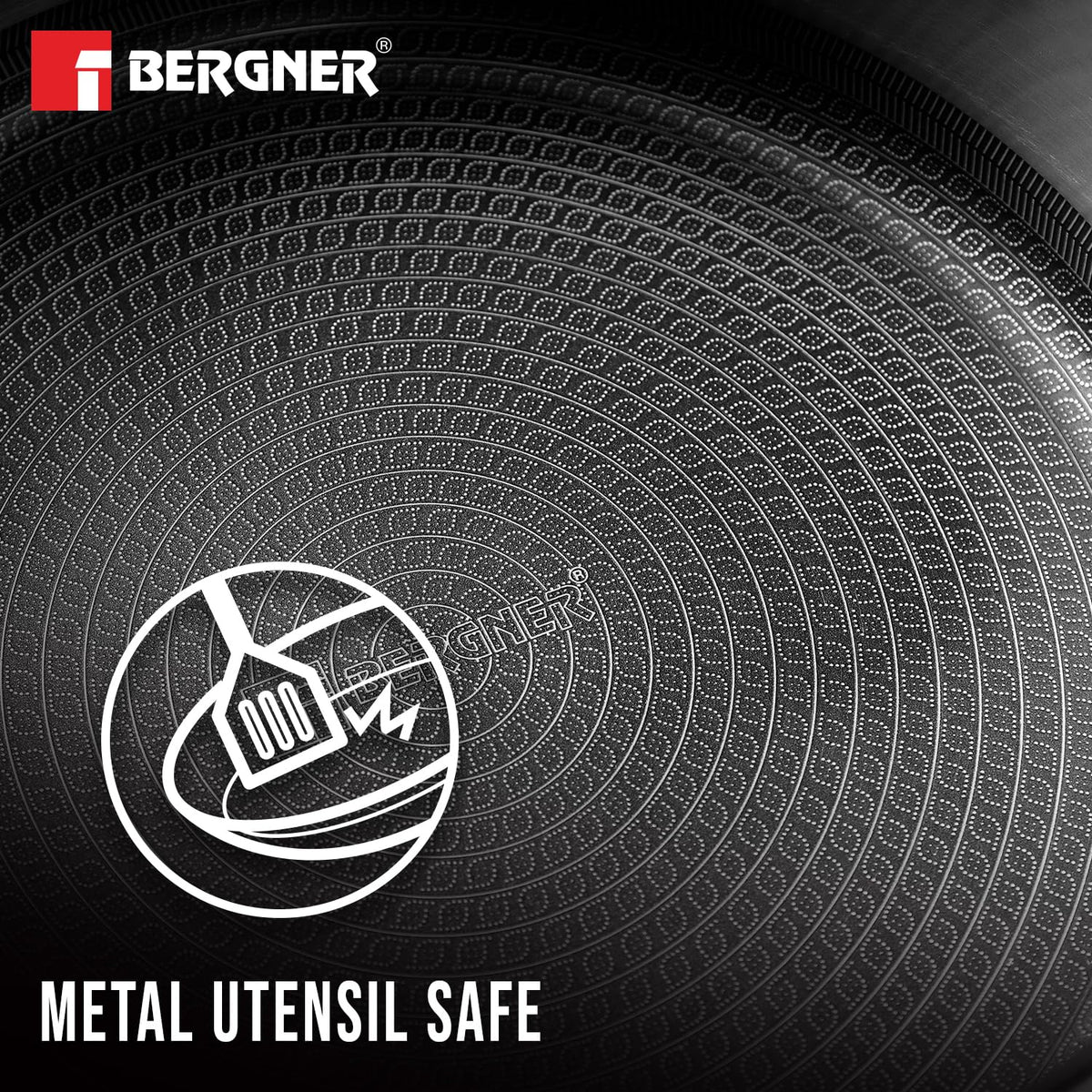Bergner Hi-Tech 26cm (4.3L) TriPly Stainless Steel Non-Stick Serving Pan - Induction Bottom