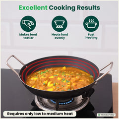 100% Pure Sheet Iron Cookware Set – Tawa, Fry Pan, Kadai with Silicone Handle, Pre-Seasoned, Induction & Gas Compatible + Free ₹400 Tadka Pan