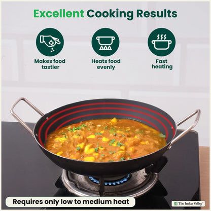 100% Pure Sheet Iron Cookware Set – Tawa, Fry Pan, Kadai with Silicone Handle, Pre-Seasoned, Induction & Gas Compatible + Free ₹400 Tadka Pan