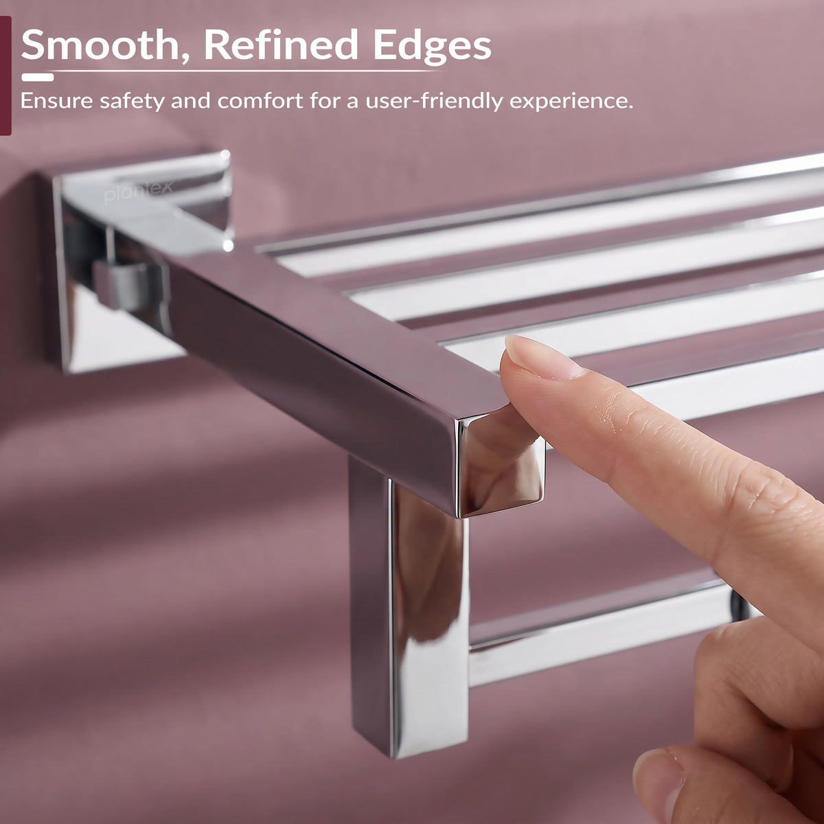 Plantex Heavy-Duty Stainless Steel Towel Rack for Bathroom/Towel Bar/Towel Holder/Bathroom Accessories (24 Inch-Chrome)- Pack of 1, Aqua-6