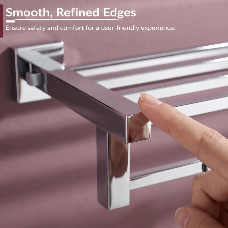 Plantex Heavy-Duty Stainless Steel Towel Rack for Bathroom/Towel Bar/Towel Holder/Bathroom Accessories (24 Inch-Chrome)- Pack of 1, Aqua-6