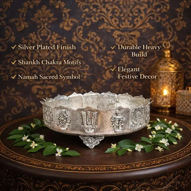 Brass Shankh Chakra Namah Urli