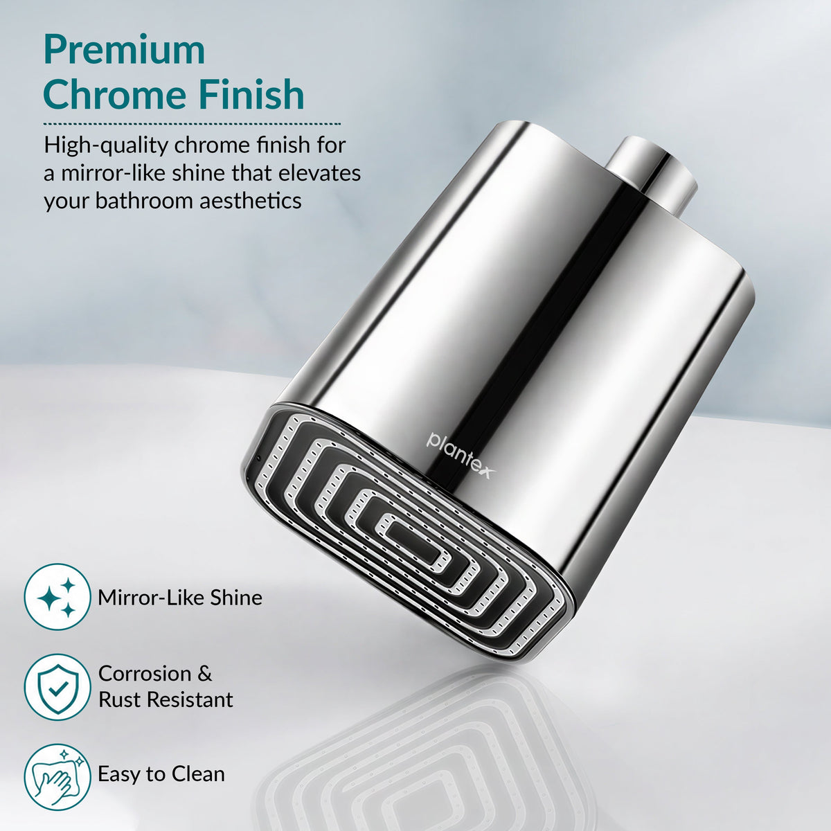 Plantex ABS Square Head Shower/4 Inch Overhead Rain Shower for Home/Hotel/Adjustable Shower Head for Bathroom - Pack of 1 (Chrome, 9011)-6