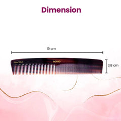 AGARO Hand Made Cellulose Acetate Comb HMC75, All Fine Tooth Dressing Comb, Smooth Rounded Teeth, Hair Styling, Hair Bru