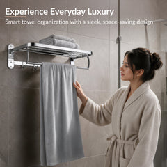 Plantex 304 Grade Stainless Steel Towel Rack in Bathroom/Towel Holder/Bathroom Accessories (24 Inch) Chrome-6